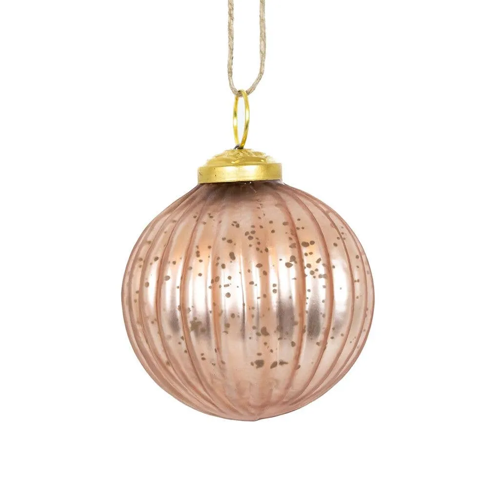 3x3x3 GLASS ORNAMENTS ROSE GOLD
