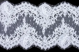 8" White Alençon Galloon Lace