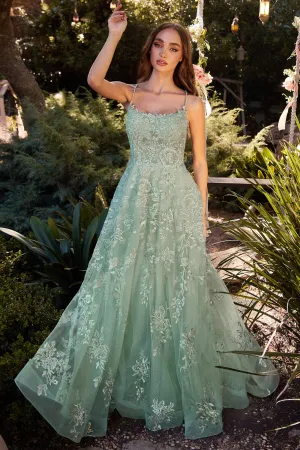 ANDREA & LEO A1248 Lace Embellished A-Line Dress