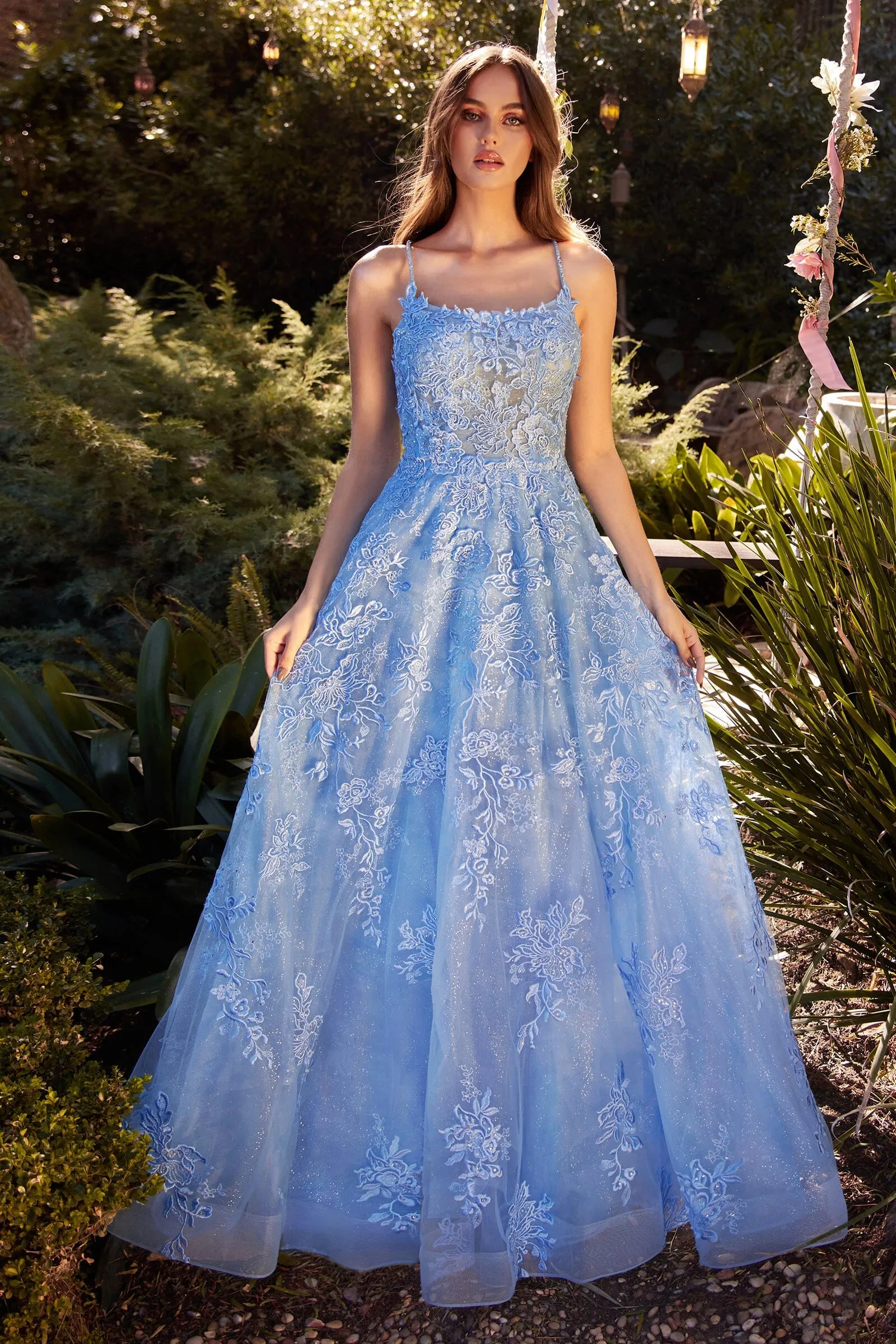 ANDREA & LEO A1248 Lace Embellished A-Line Dress