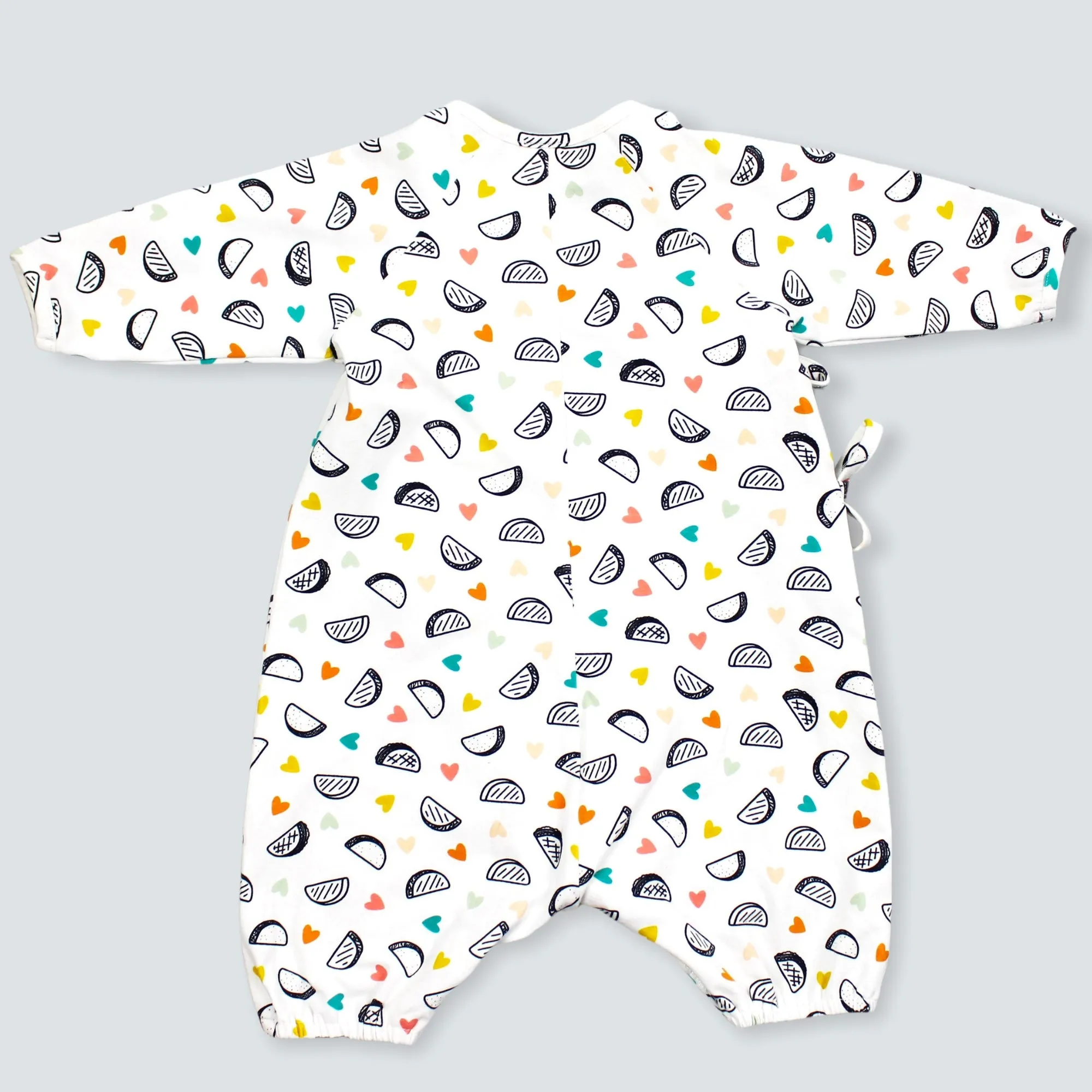 Back in Stock: Cotton Knit Long Sleeve Kimono One Piece - Taco Print