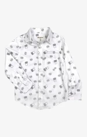 Boys Tops | Burgers and Fries Standard Dress Shirt | Appaman