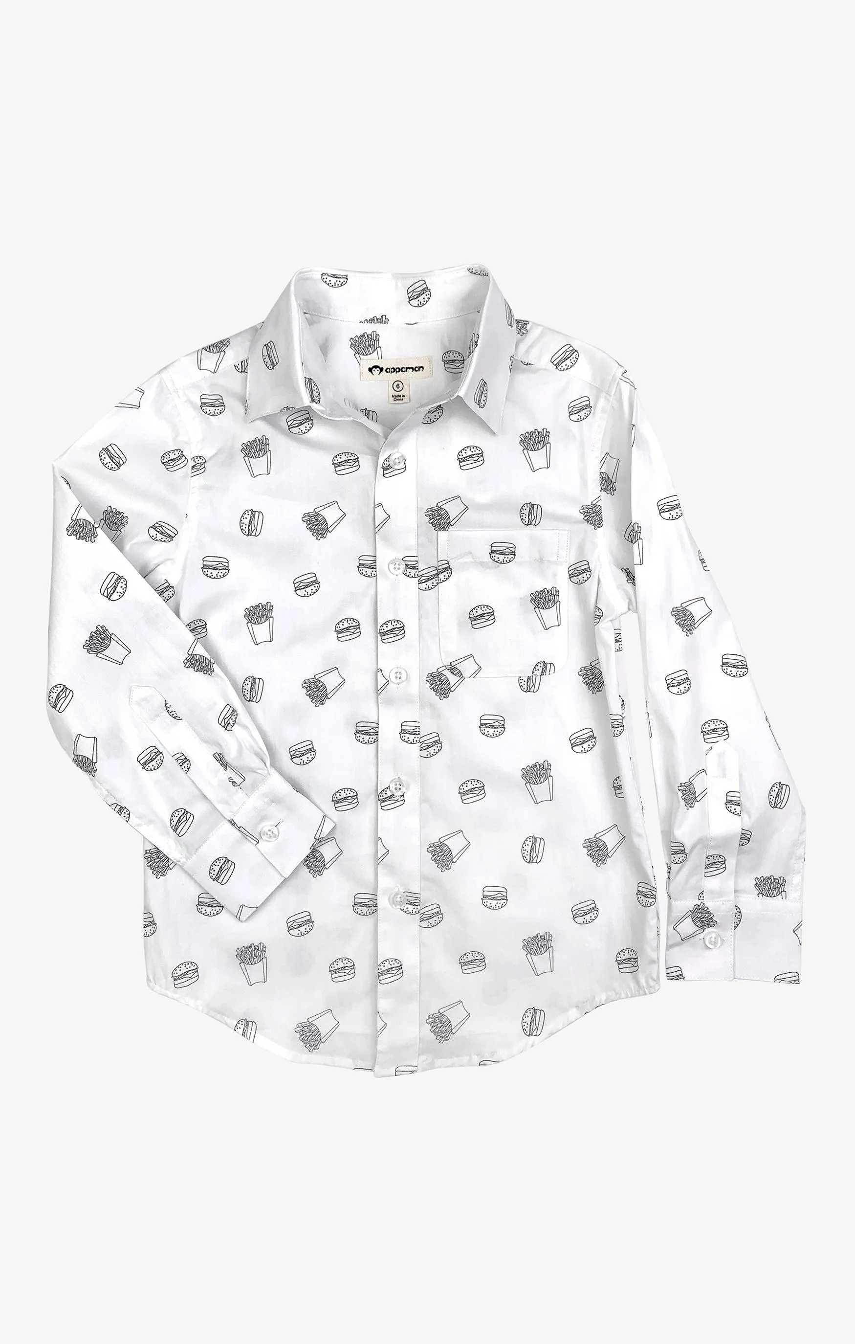 Boys Tops | Burgers and Fries Standard Dress Shirt | Appaman
