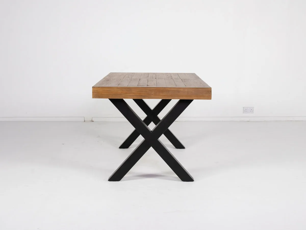 Brooklyn Light Extendable Cross Leg Dining Table (140cm - 180cm) & Bogart Dining Chairs