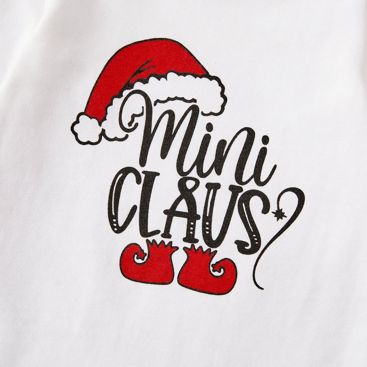 Christmas Family Matching Letters & Santa Hat Print Cotton Long Sleeve Tops