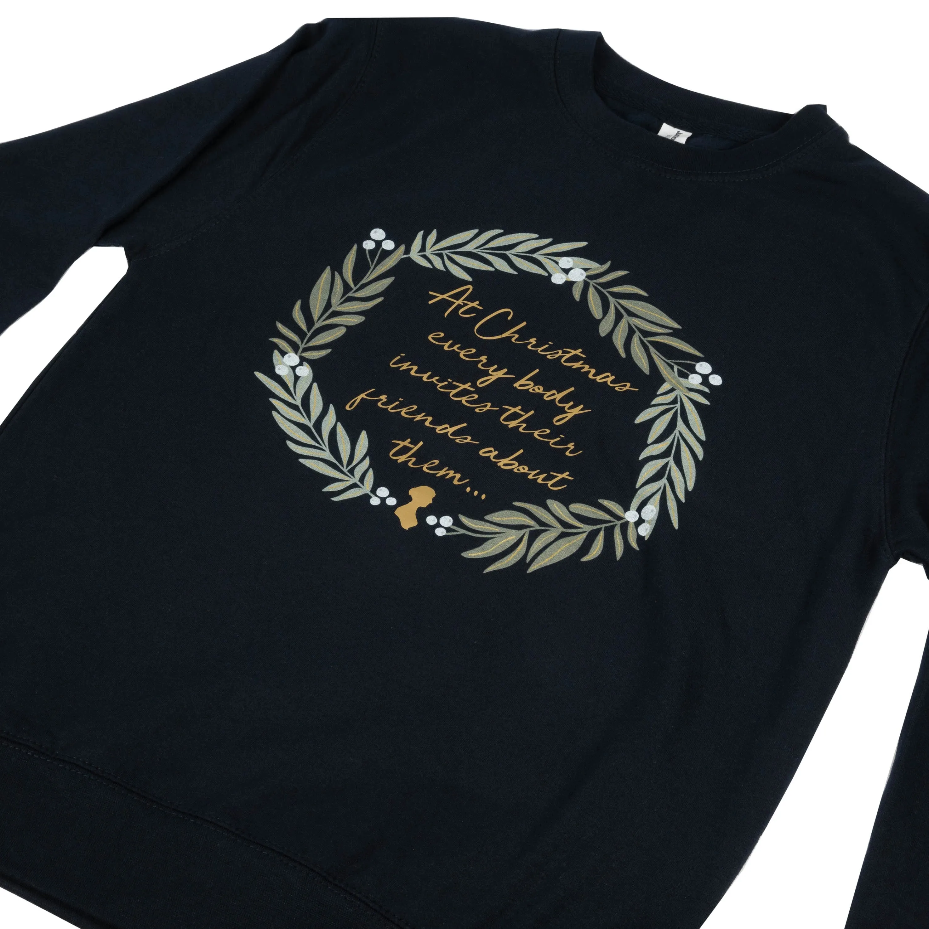 Christmas Sweater in Navy - Jane Austen Quote