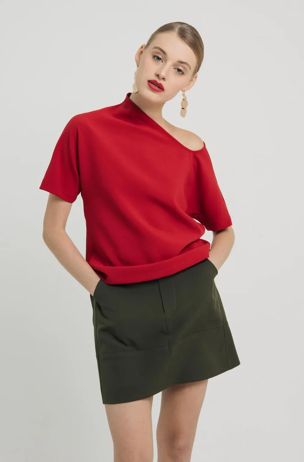 Colin Mini Skirts In Olive Green