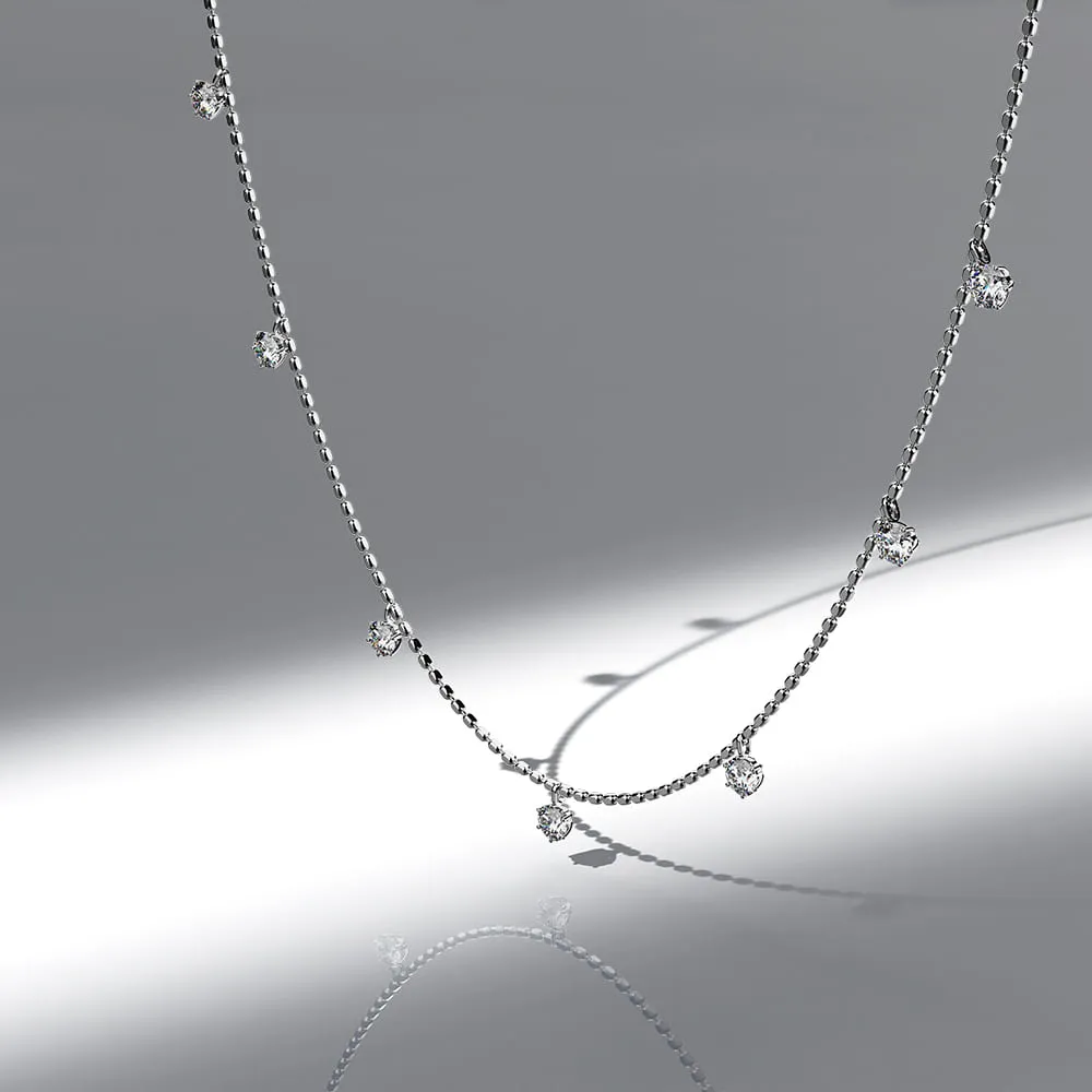 Dainty Dream Diamond Necklace Encased in Platinum