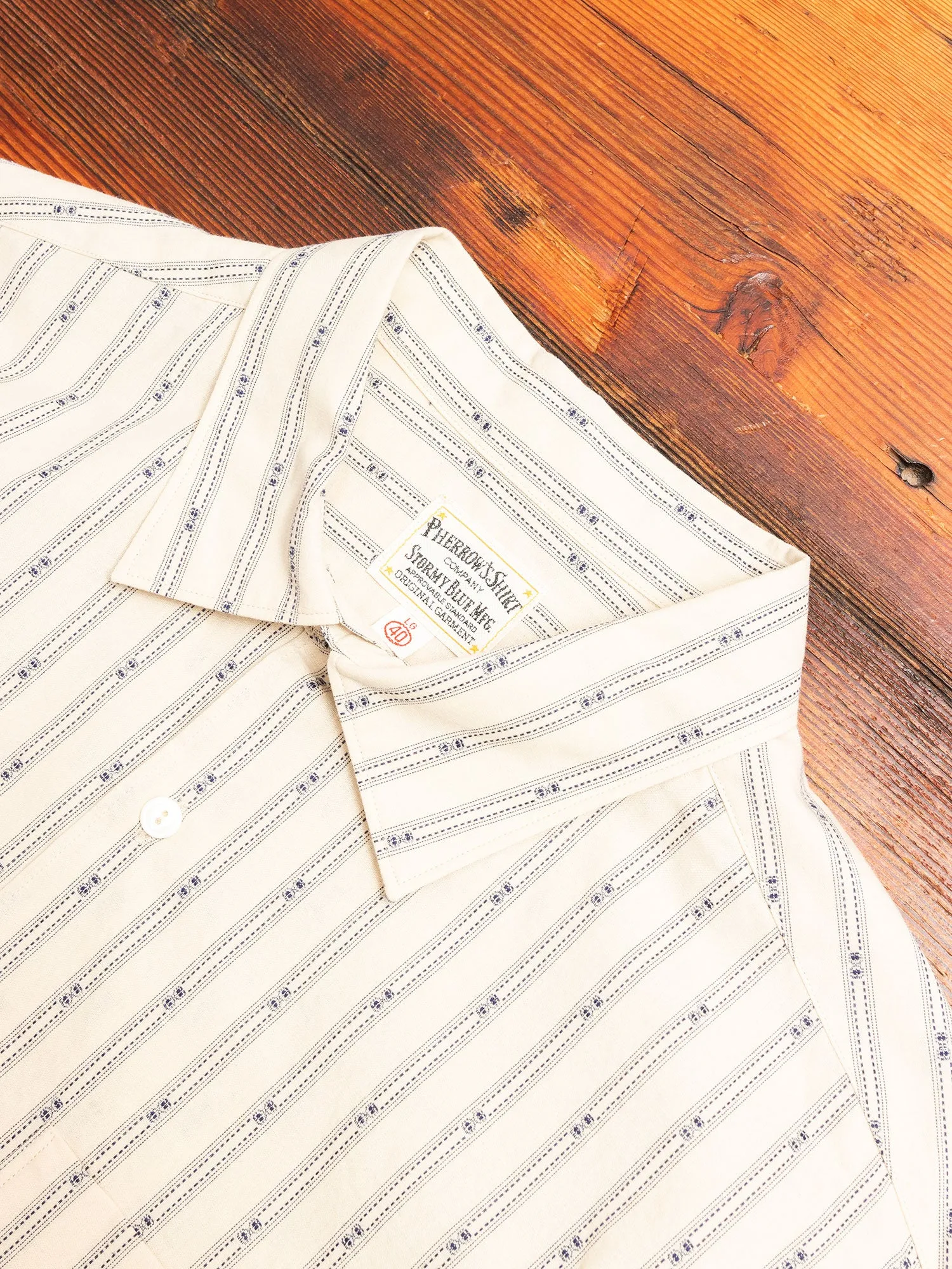 Dobby Stripe Work Shirt in Natural