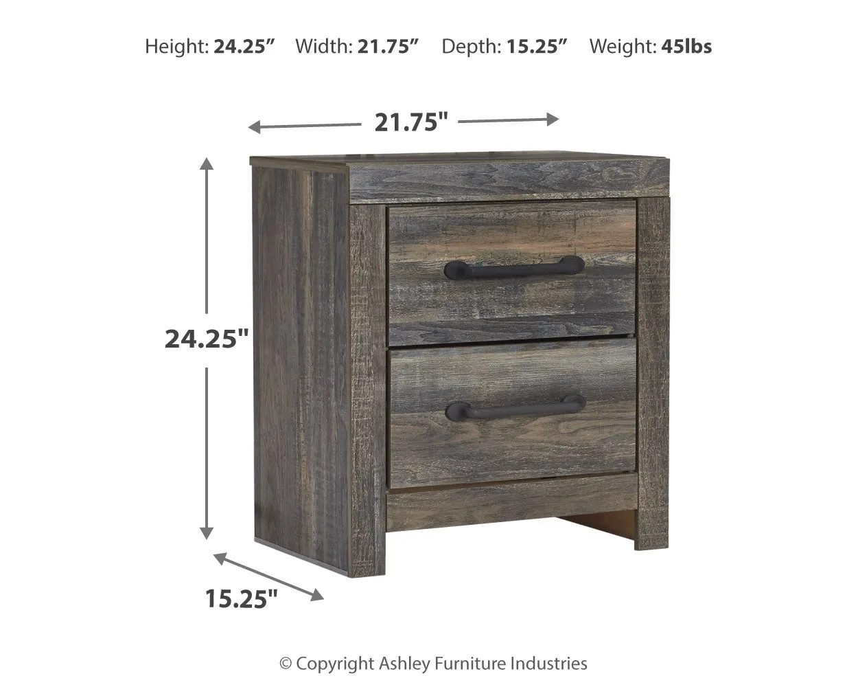Drystan Queen Panel Bed with 2 Storage Drawers with Mirrored Dresser and Nightstand in Multi