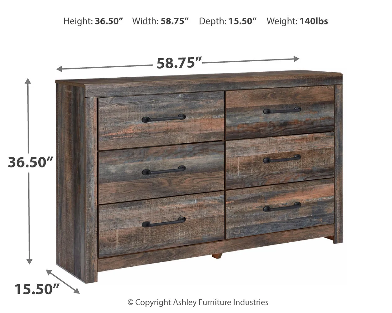 Drystan Queen Panel Bed with Dresser and Nightstand in Multi