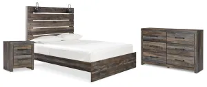 Drystan Queen Panel Bed with Dresser and Nightstand in Multi