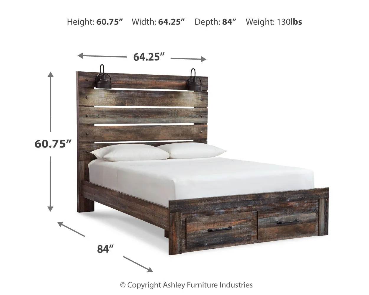 Drystan Queen Panel Bed with Dresser and Nightstand in Multi