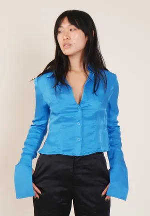 Fitted Flare Shirt - blue lagoon