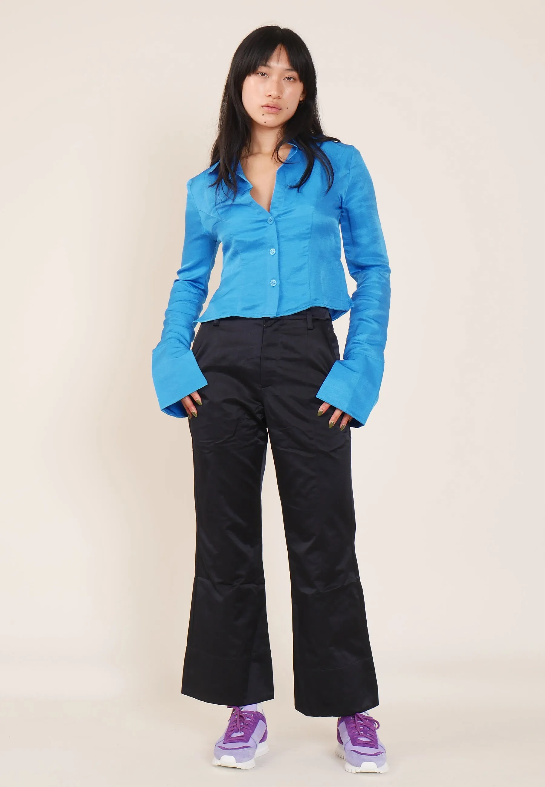 Fitted Flare Shirt - blue lagoon