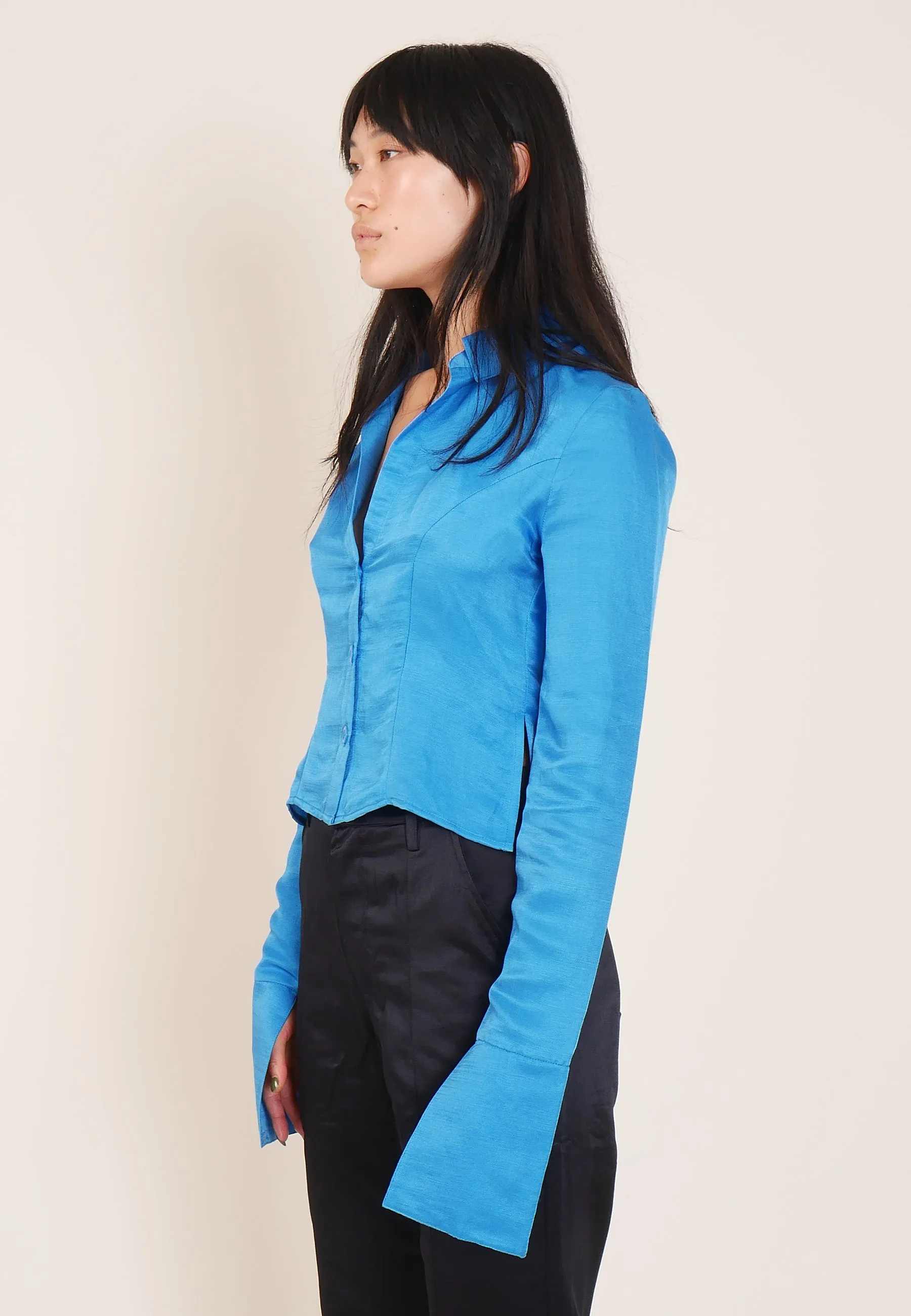 Fitted Flare Shirt - blue lagoon