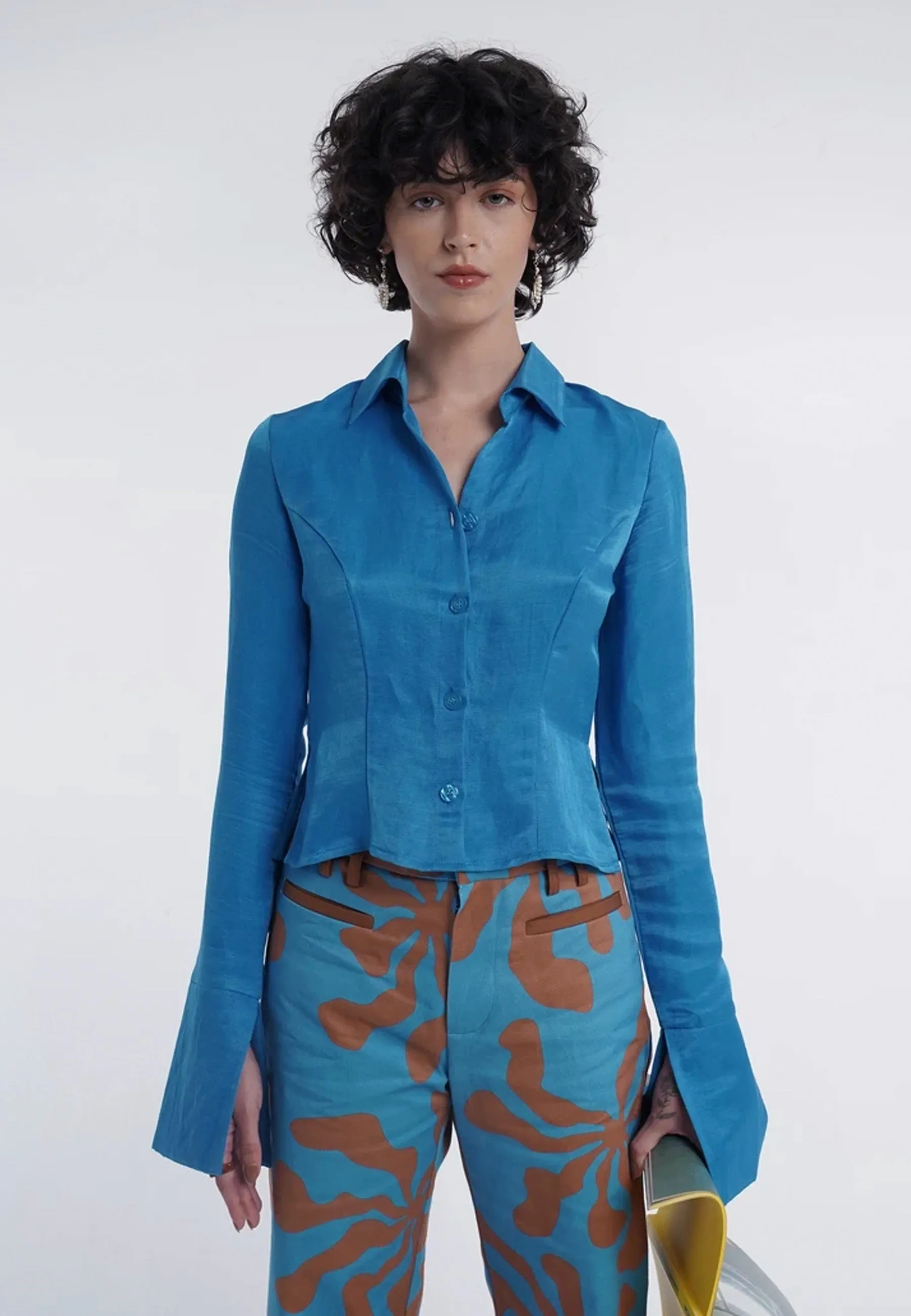 Fitted Flare Shirt - blue lagoon