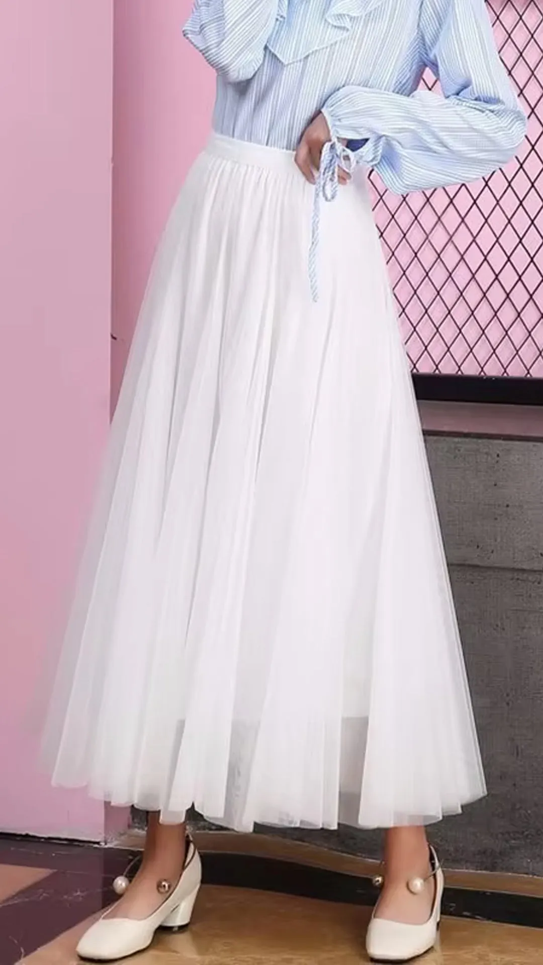 Flytonn-cute winter outfits casual winter outfits christmas outfit party look inspos High Elastic Waist Tulle Long Mesh Skirts