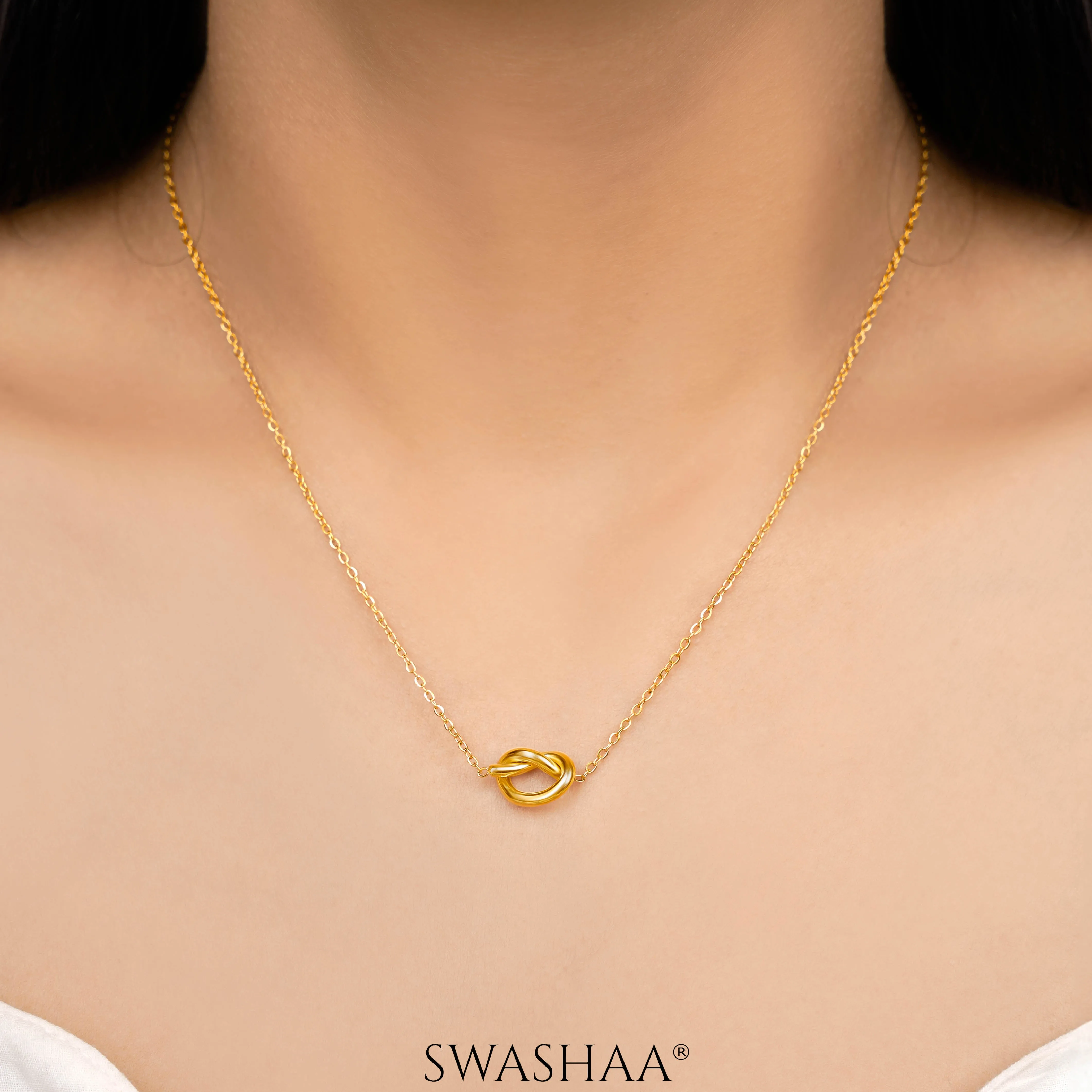 Gala Knot 18K Gold Plated Necklace