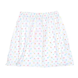 Girls Casual Skirt Dots -White