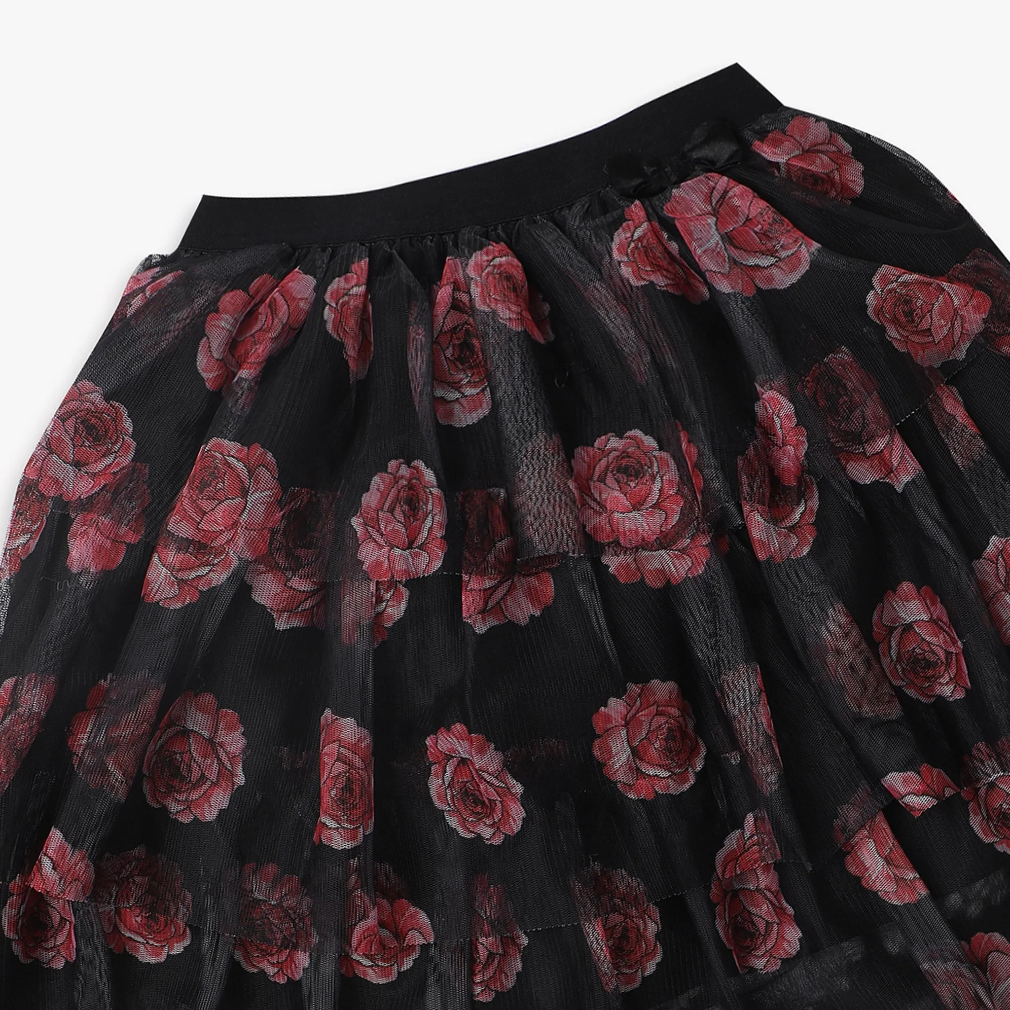 Girl's Regular Fit Printed Mid Rise Skirt