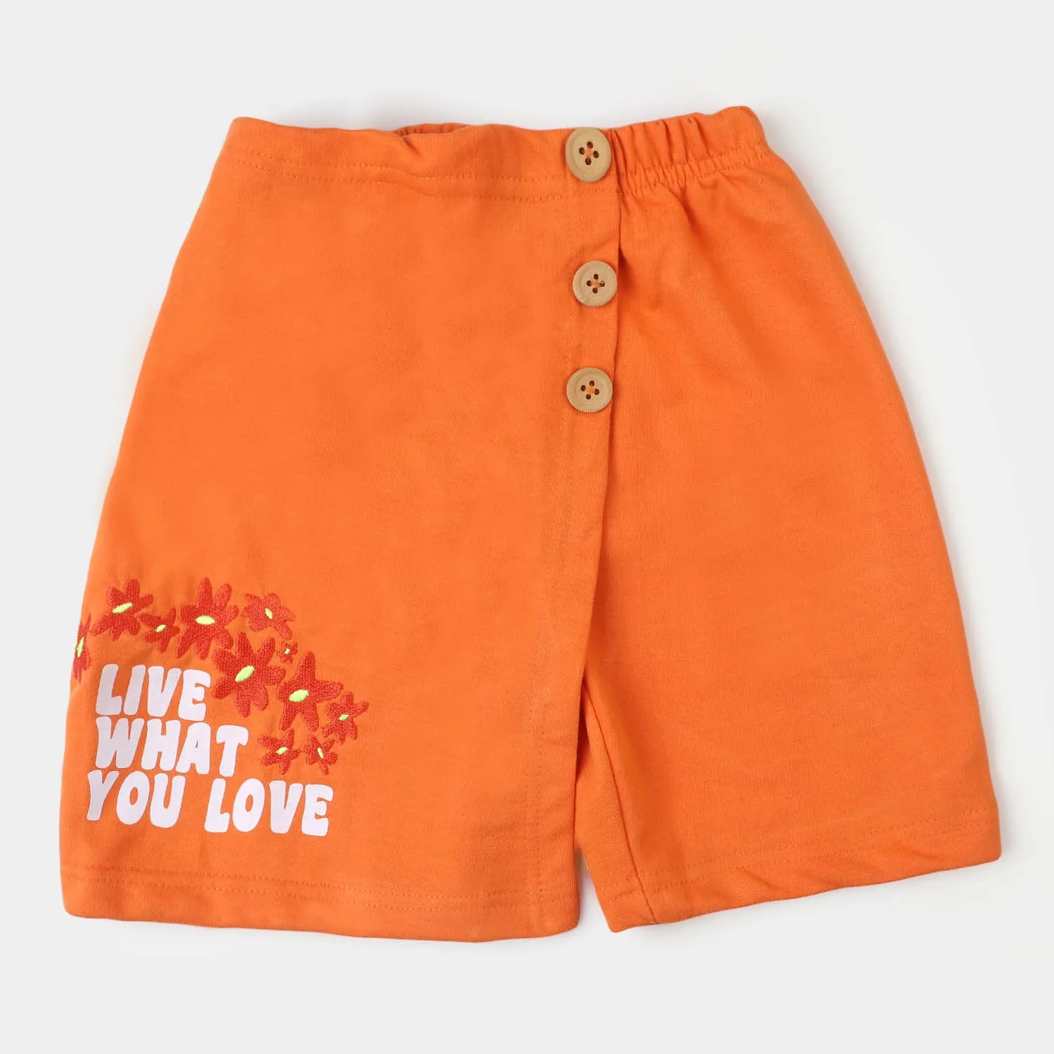 Girls Short Floral - Orange