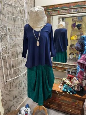 Godet Back Top in Nebula by Color Me Cotton