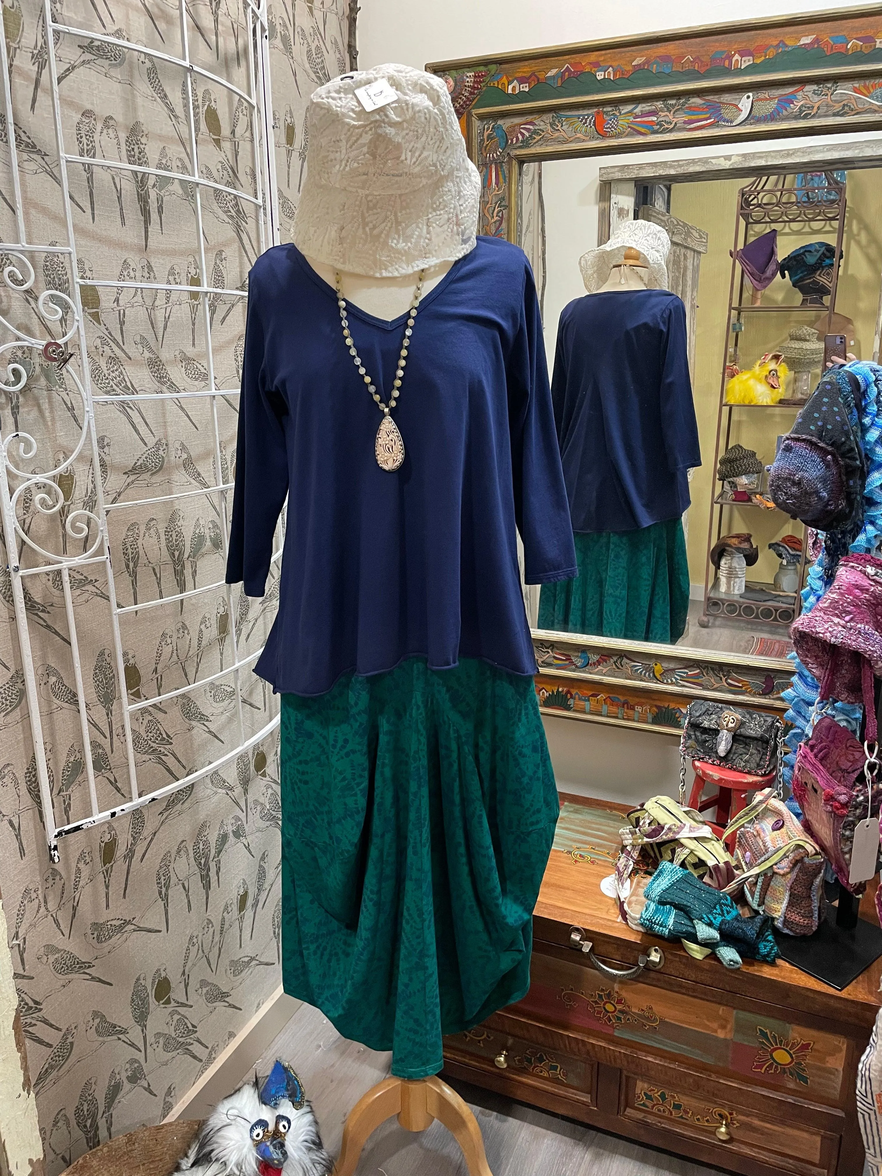 Godet Back Top in Nebula by Color Me Cotton