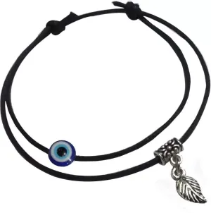 Gurjari Jewellers EvilEye and LEAF hanging two layer thread anklet Cotton Dori Anklet