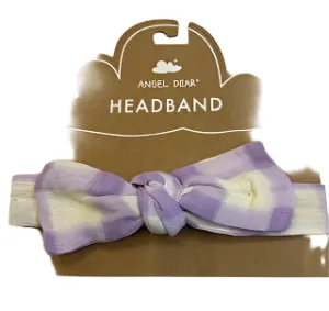 Head band- gauze - 12 -24 month - purple gingham