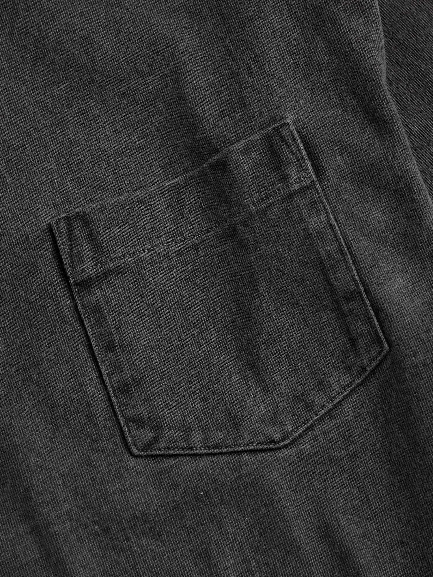 Heavyweight Pigment Dye Pocket T-Shirt in Faded Black