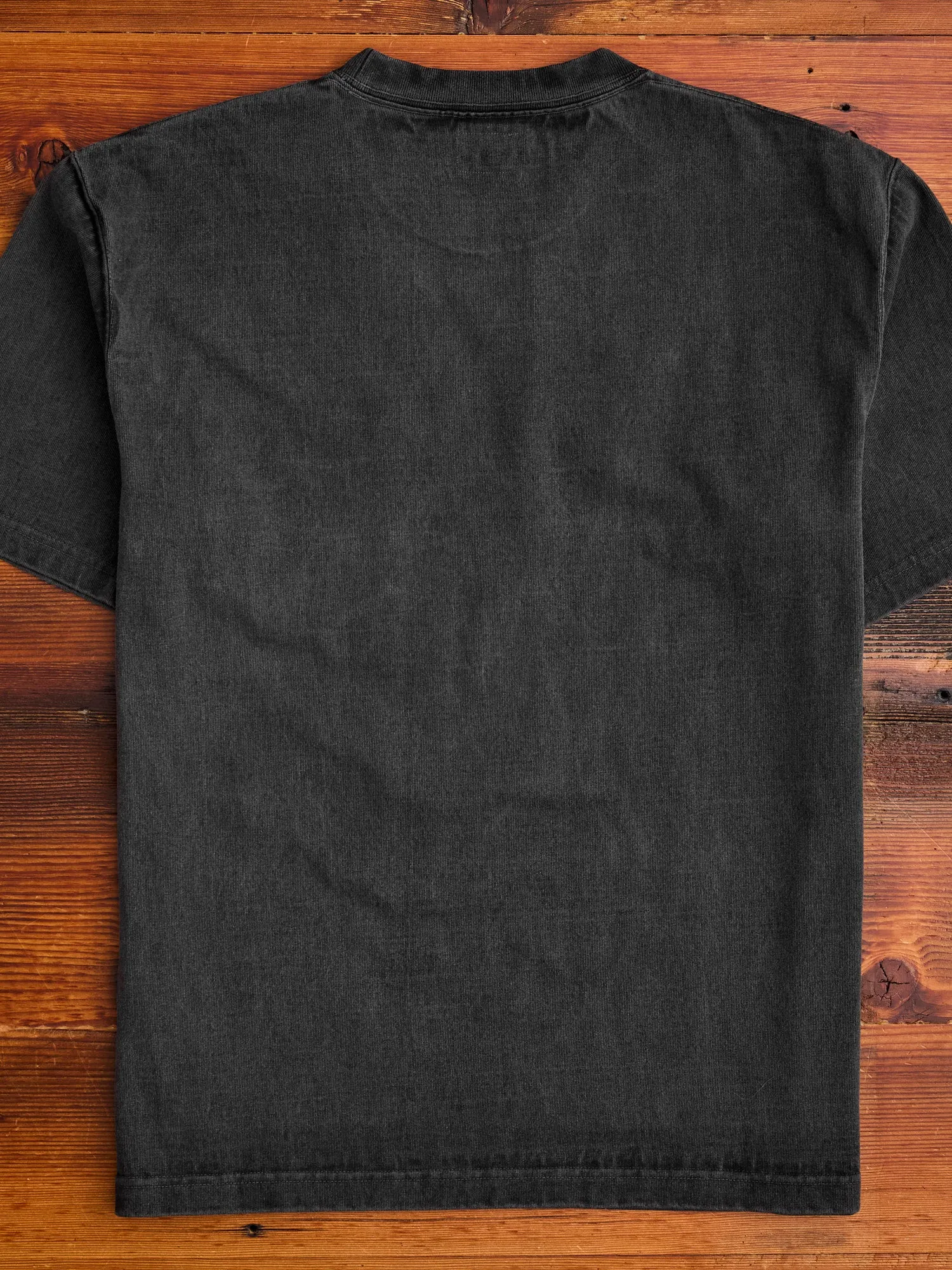 Heavyweight Pigment Dye Pocket T-Shirt in Faded Black