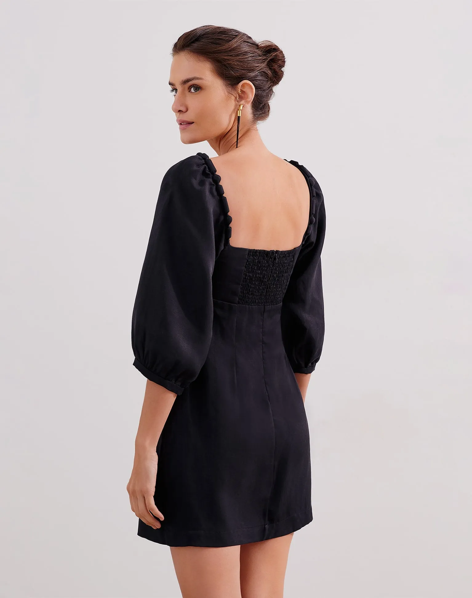 Isadora Detail Short Dress (exchange only) - Black