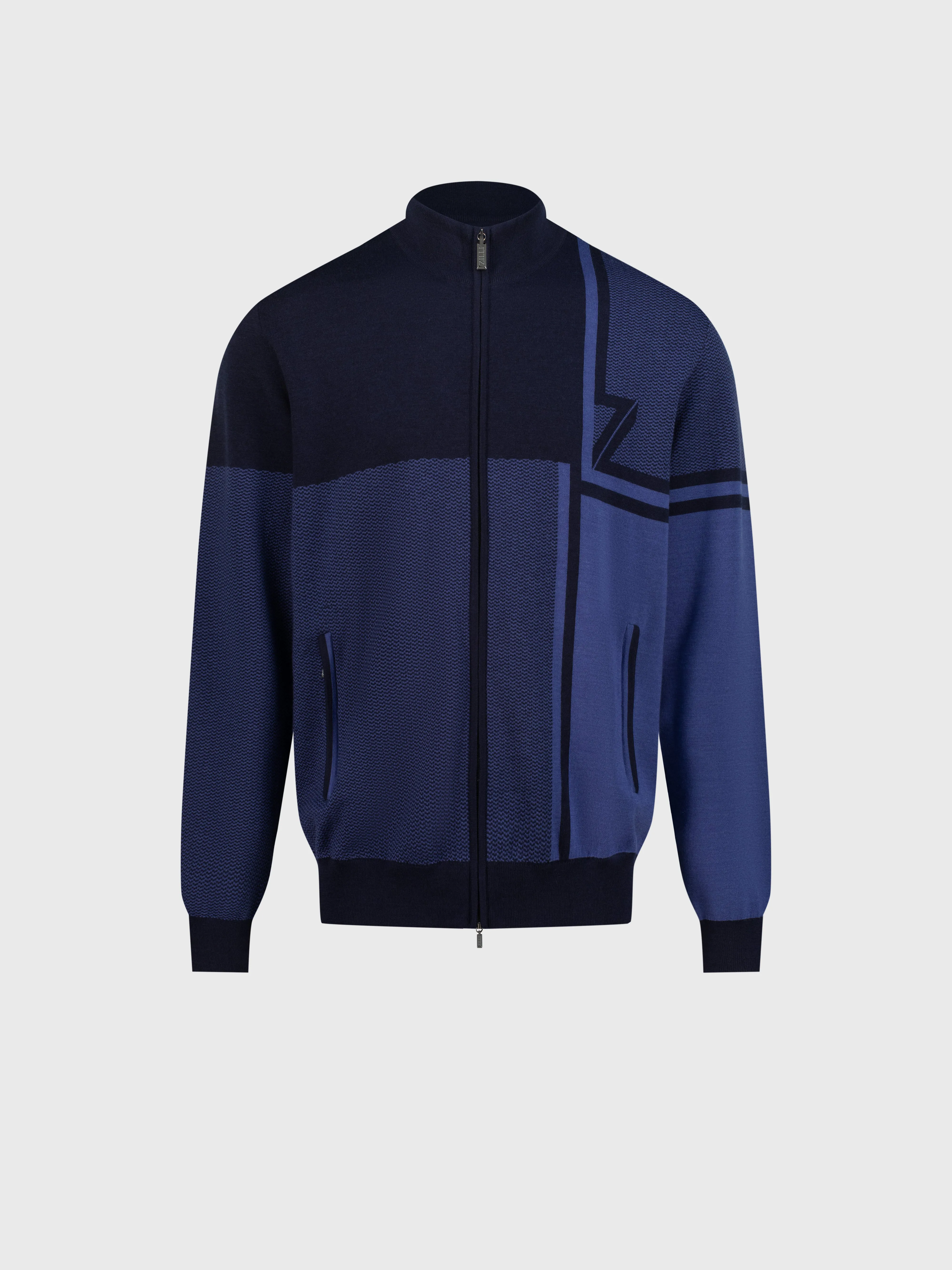 Jogging Suit with Geometric Pattern Dark Navy