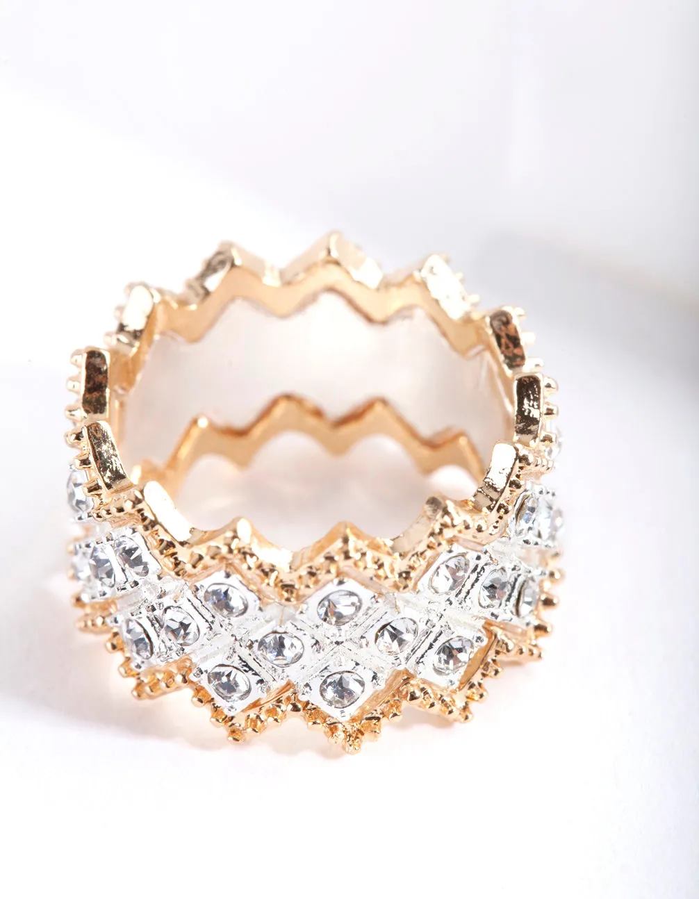 Mixed Metal Zig Zag Ring
