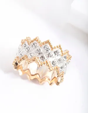 Mixed Metal Zig Zag Ring