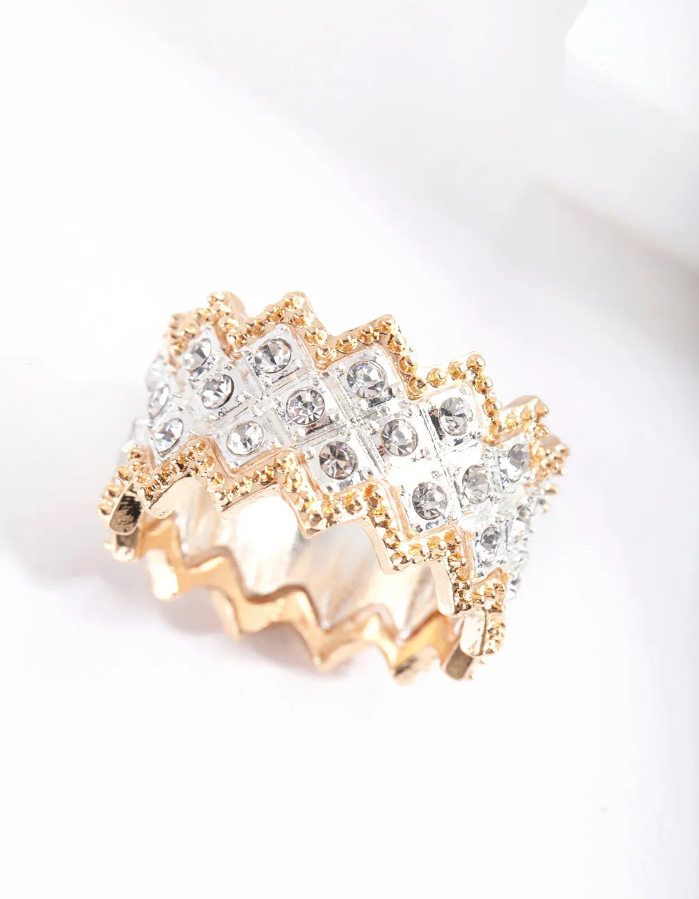 Mixed Metal Zig Zag Ring