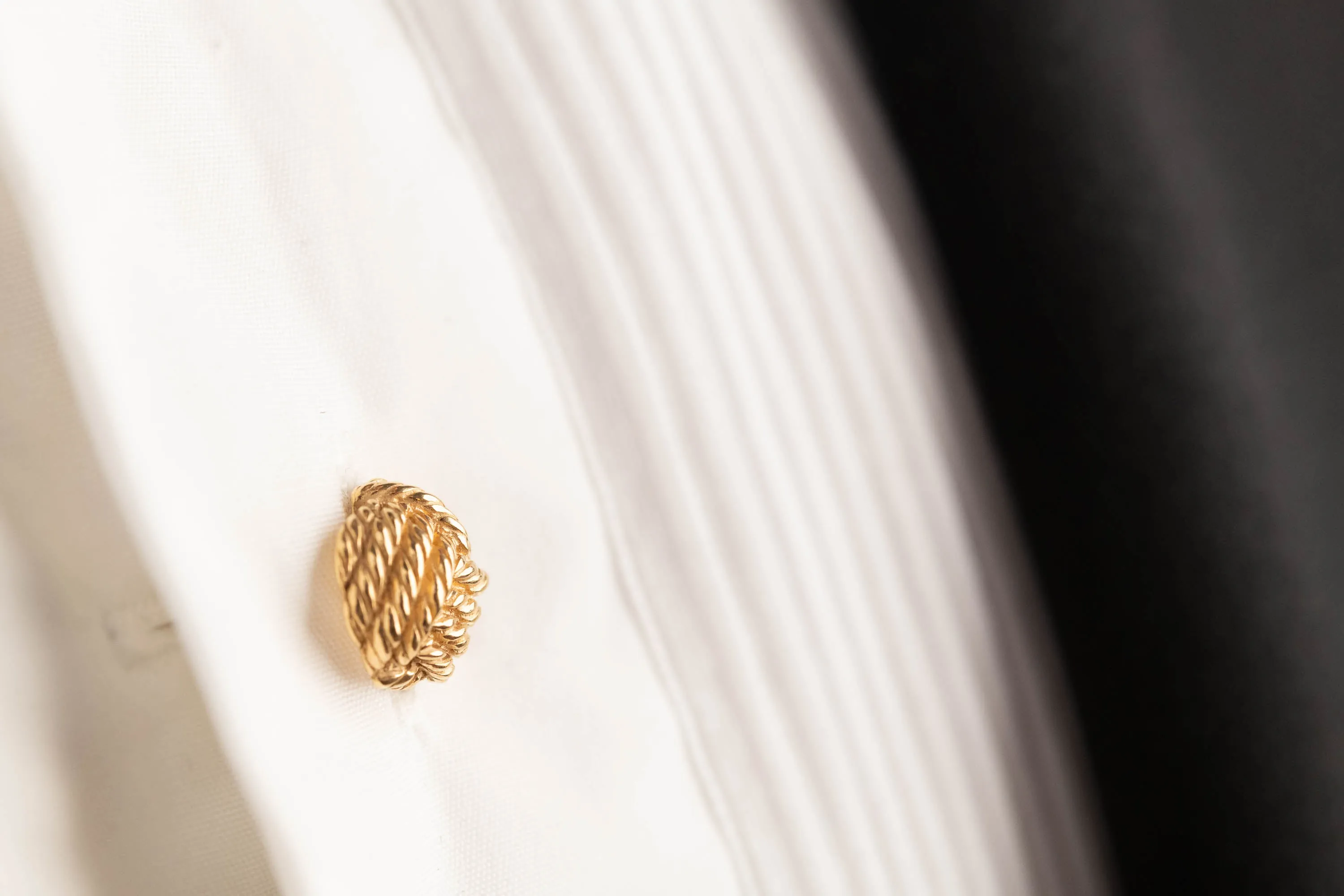 Monkey Fist Knot Yellow Gold Vermeil Shirt Studs
