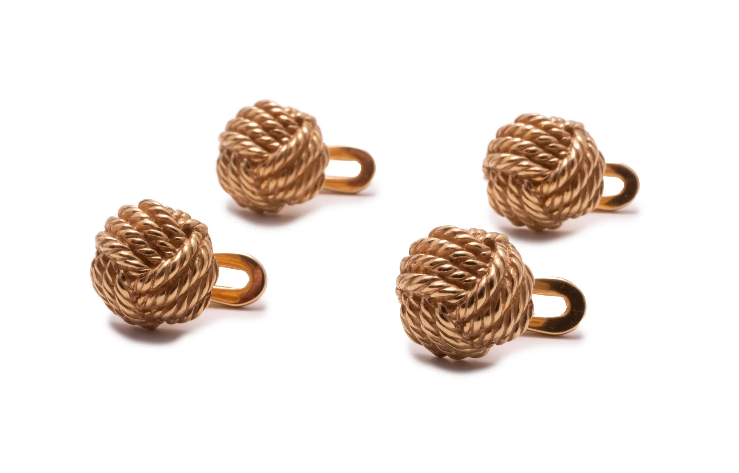Monkey Fist Knot Yellow Gold Vermeil Shirt Studs