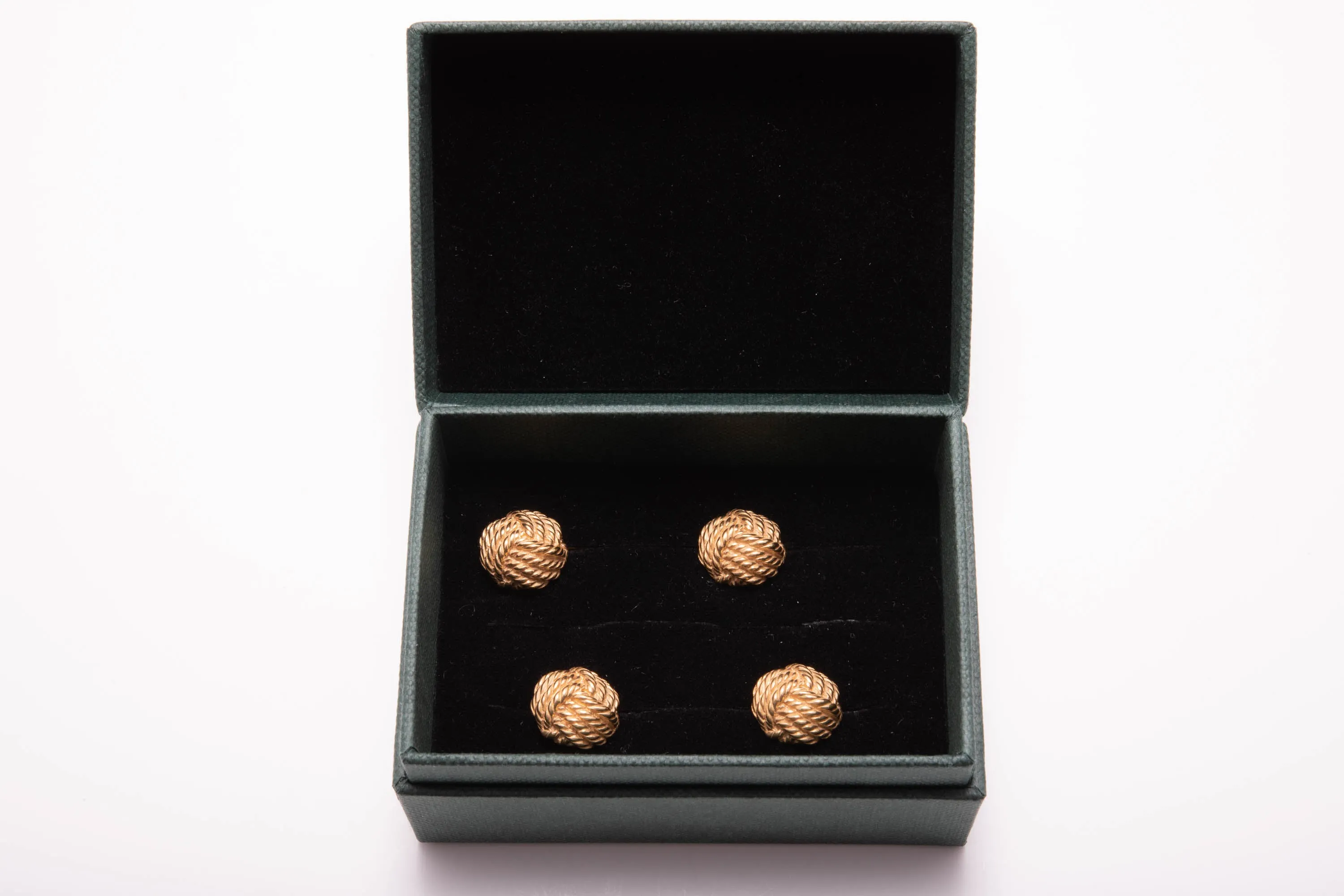 Monkey Fist Knot Yellow Gold Vermeil Shirt Studs