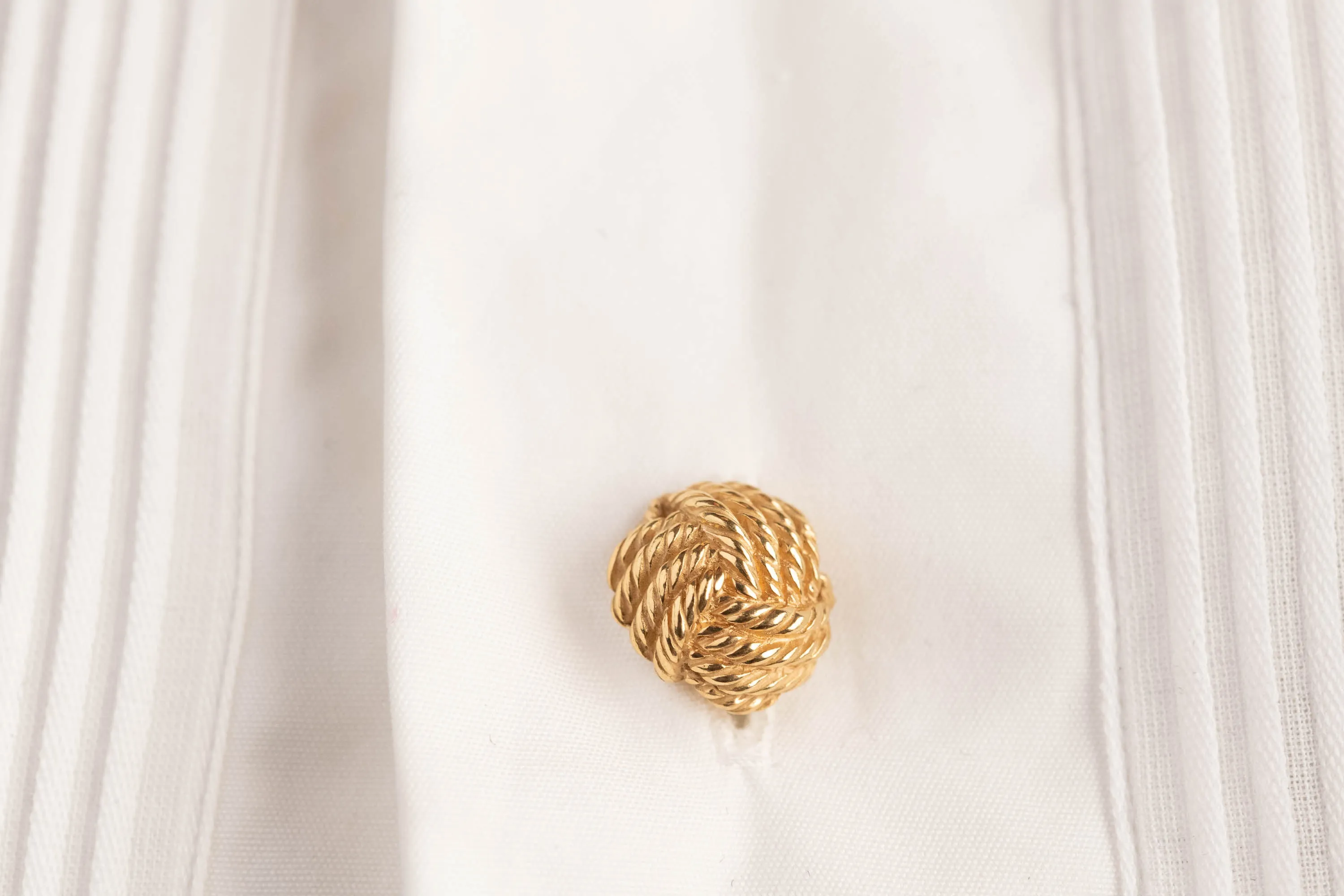 Monkey Fist Knot Yellow Gold Vermeil Shirt Studs