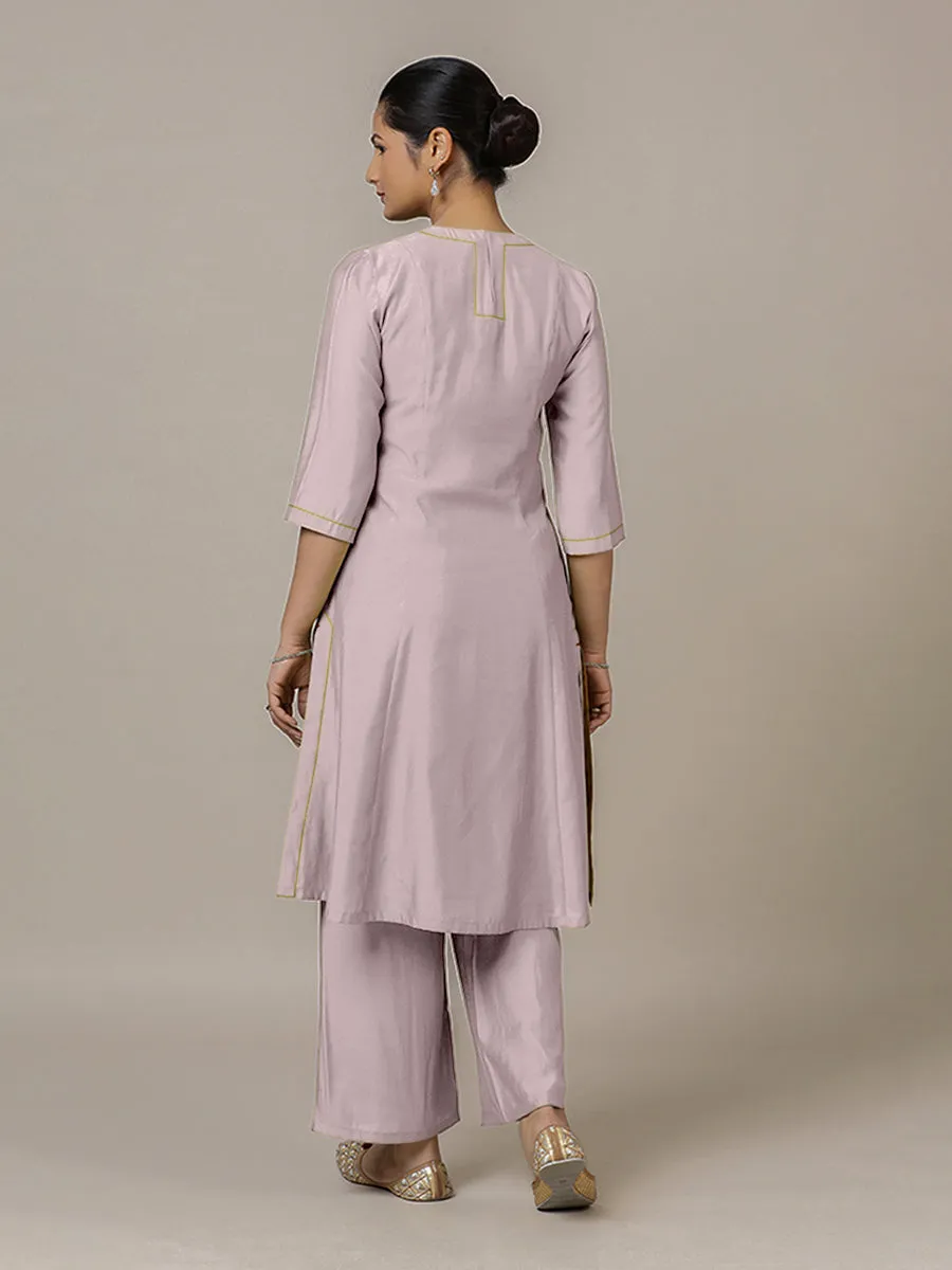 Piya x Rozaana | A Line Kurta in Lilac with Thread Work | Coords or Only Kurta