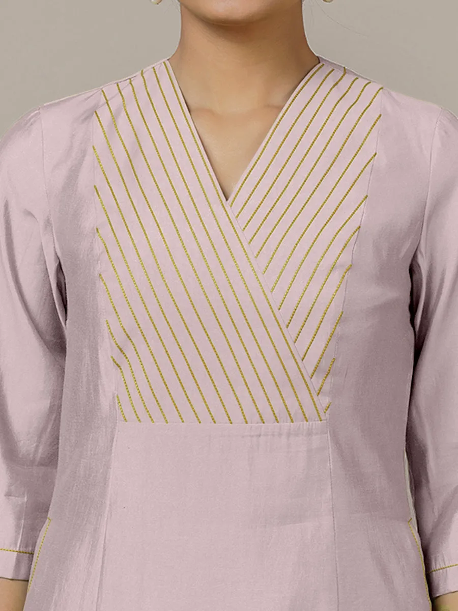 Piya x Rozaana | A Line Kurta in Lilac with Thread Work | Coords or Only Kurta