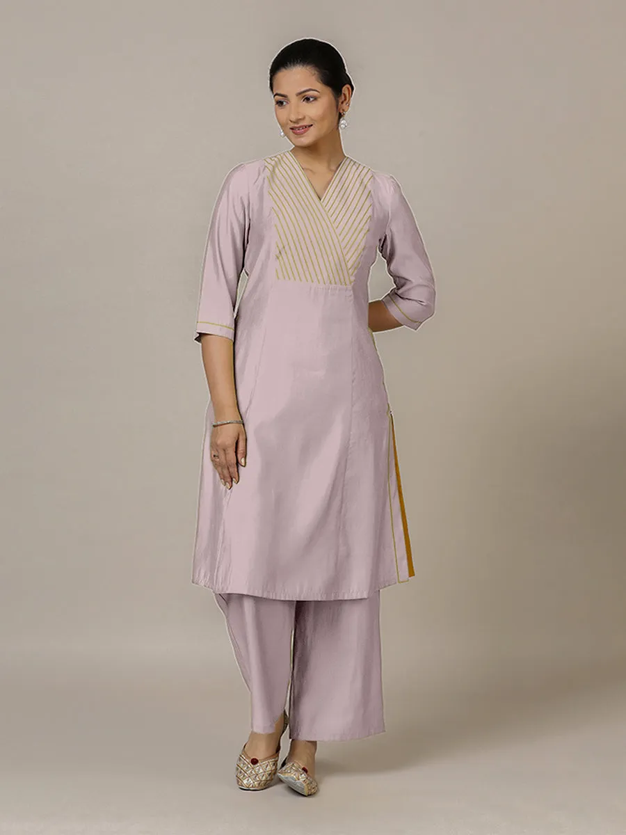 Piya x Rozaana | A Line Kurta in Lilac with Thread Work | Coords or Only Kurta