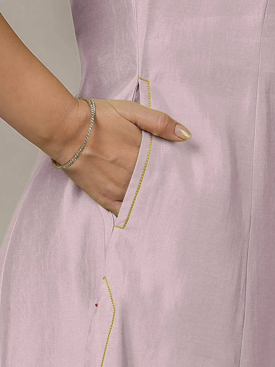 Piya x Rozaana | A Line Kurta in Lilac with Thread Work | Coords or Only Kurta