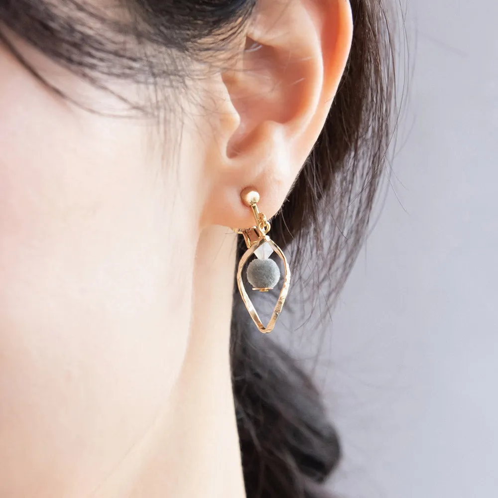 Pompom Twisty Hoop Clip Ons