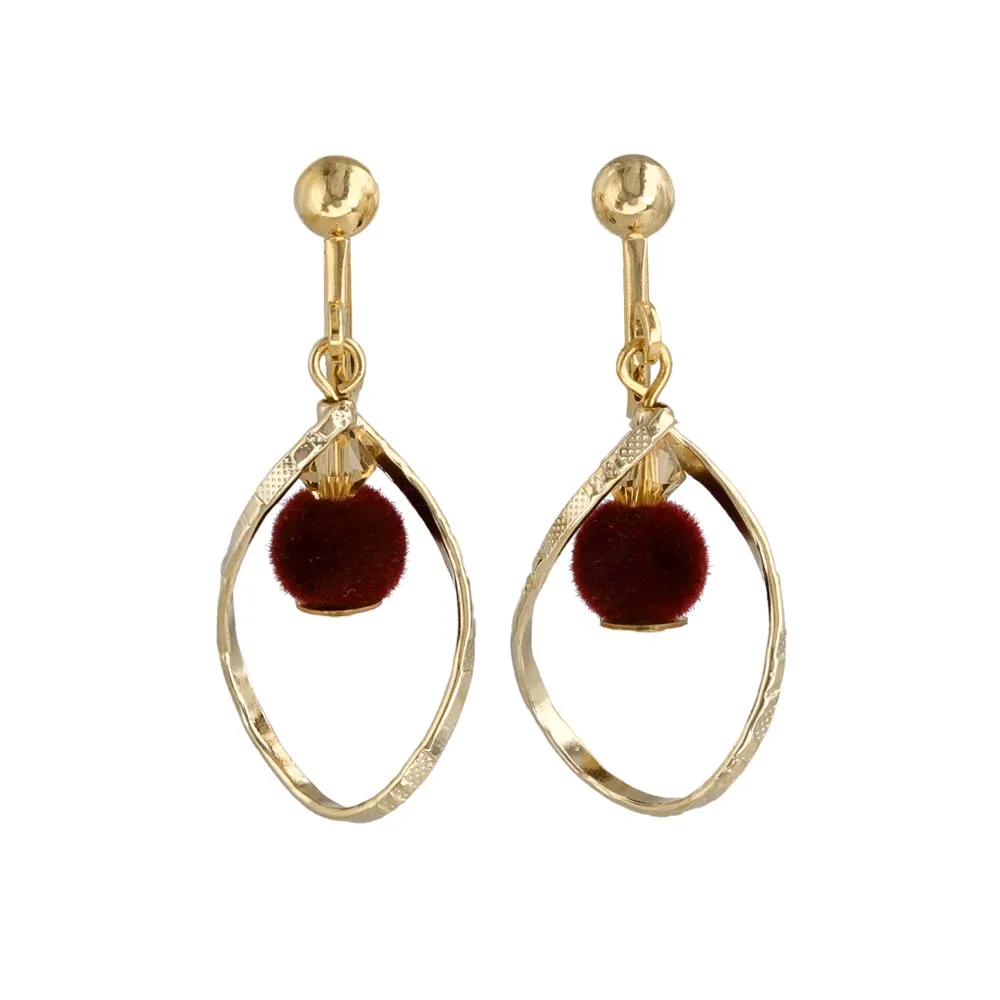 Pompom Twisty Hoop Clip Ons