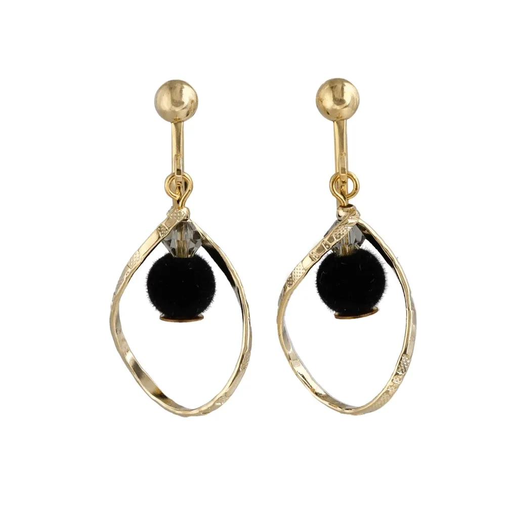 Pompom Twisty Hoop Clip Ons