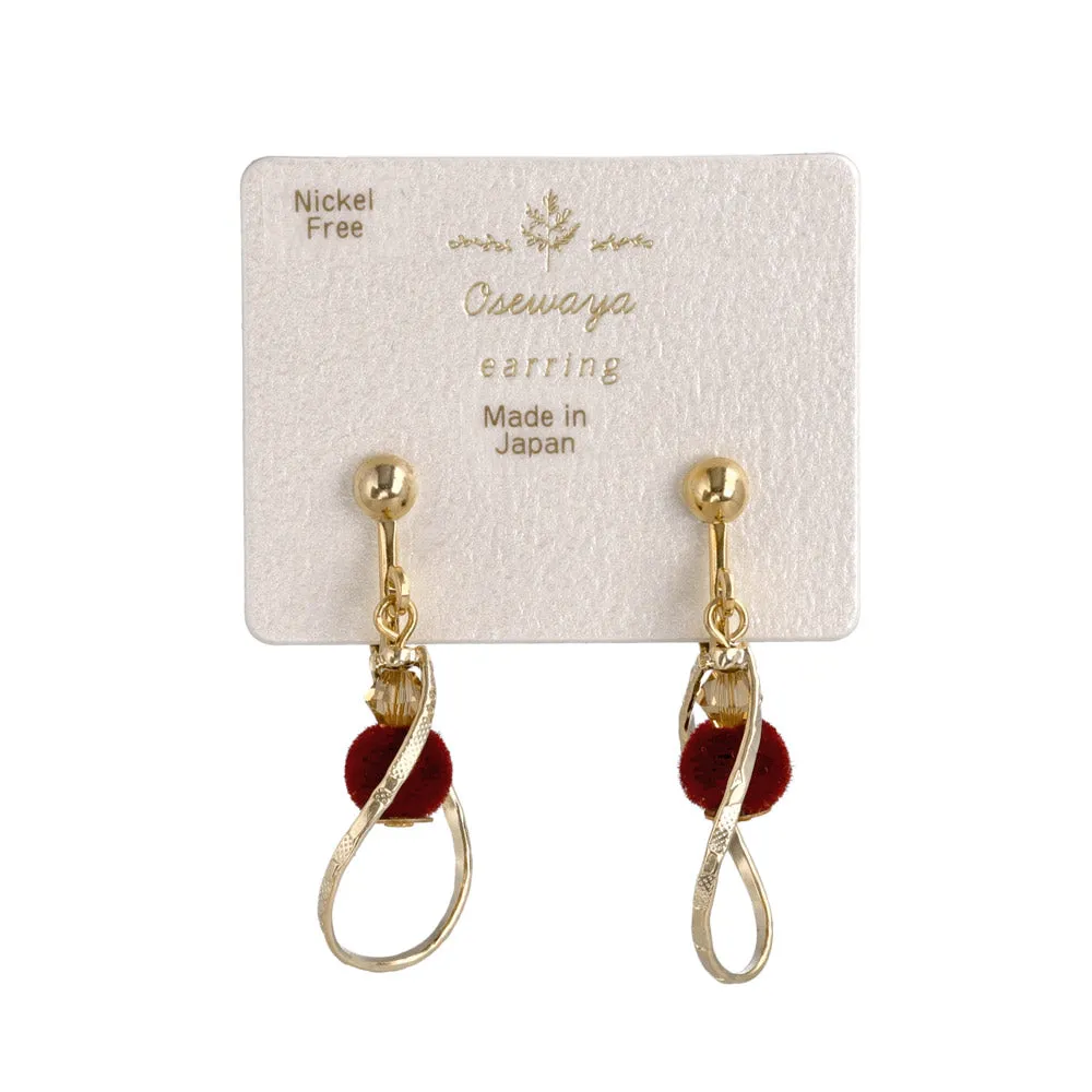 Pompom Twisty Hoop Clip Ons