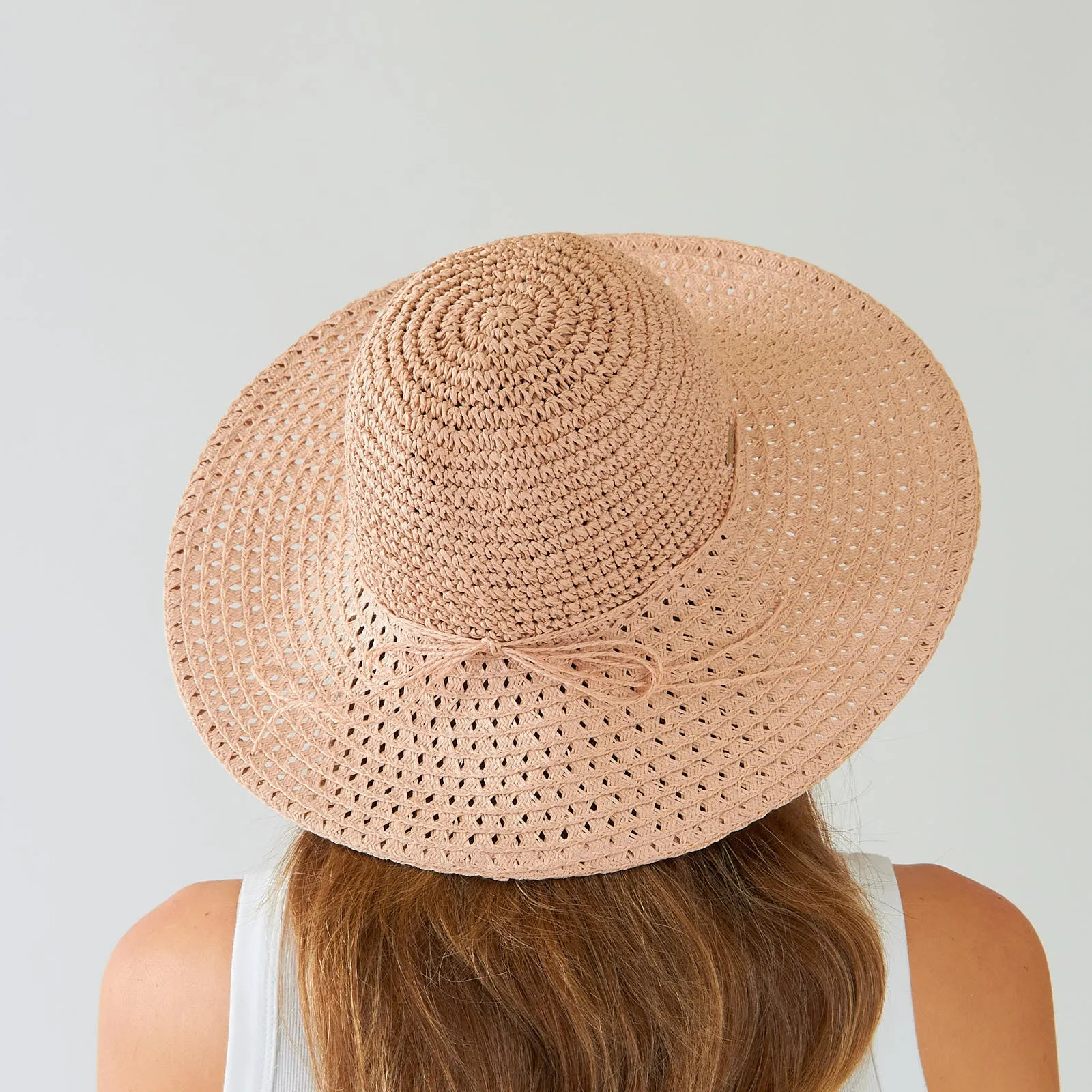 Powder Red Braid Floppy Sun Hat